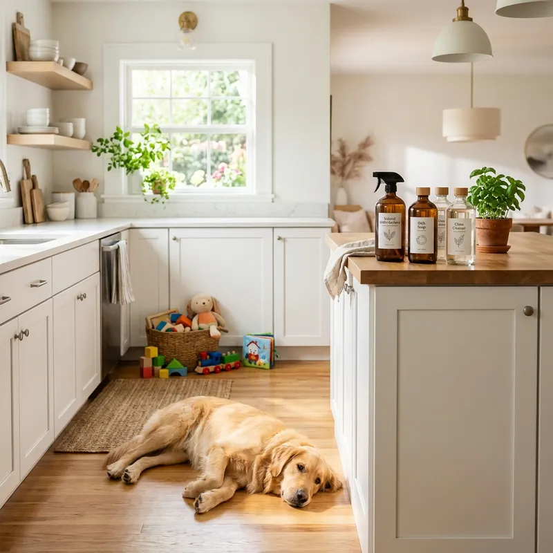 Eco-friendly cleaning products safe for pets